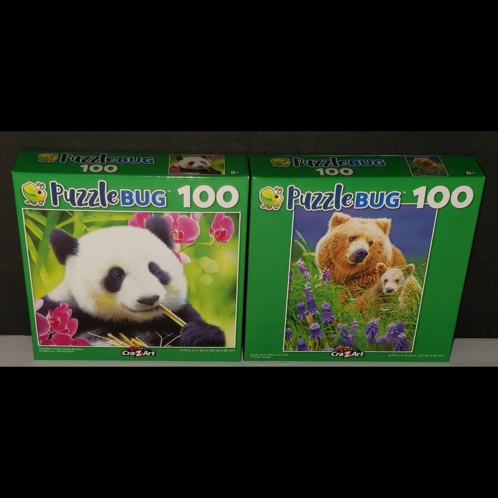 NIB 2 PuzzleBug 100 Piece Puzzles